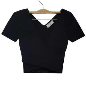Aritzia Babaton Sculpt Knit Cross-Front Top